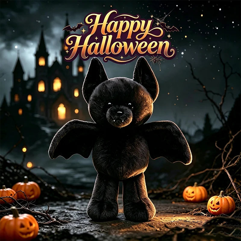 30CM Cute Cartoon Build A Bear Bat Posable Plush Toys Soft Bat Animal Movie Peripheral Plushies Doll Kid Halloween Birthday Gift