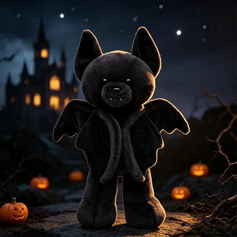 30CM Cute Cartoon Build A Bear Bat Posable Plush Toys Soft Bat Animal Movie Peripheral Plushies Doll Kid Halloween Birthday Gift